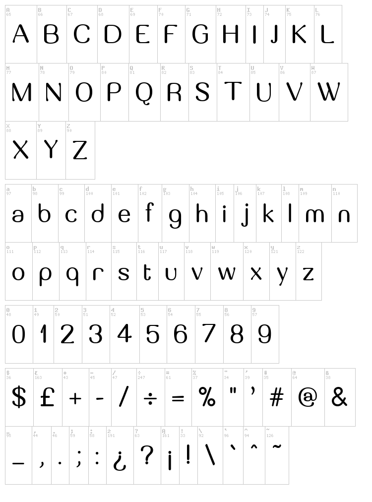 Massa font map